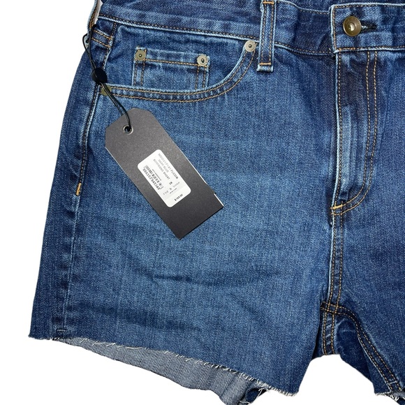 ⚡️SOLD⚡️Rag & Bone Fray Raw Cut Dark Blue Denim Cotton Shorts Size 28 NEW - Picture 6 of 16